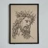Christ portrait deco bois