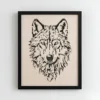 Decoration murale loup decoupe bois