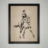 Cheval cavaliere portrait bois
