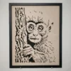 Petit singe portrait bois