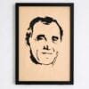 Portrait bois Charles Aznavour 1