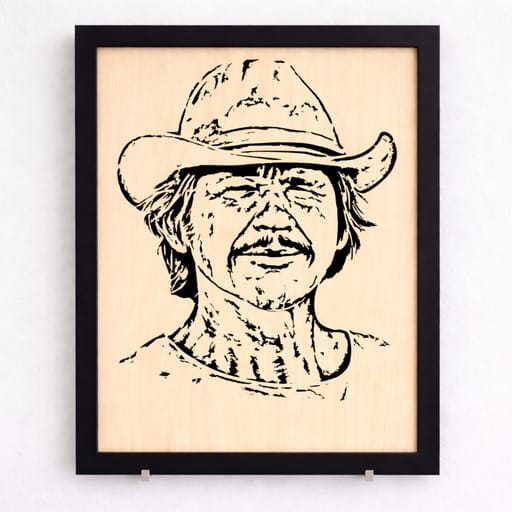 Portrait bois Charles Bronson