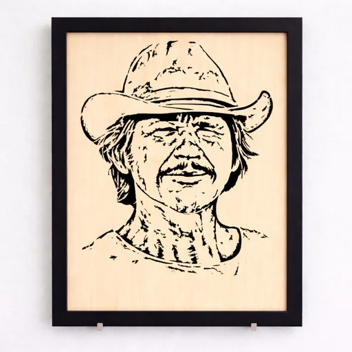 Portrait bois Charles Bronson