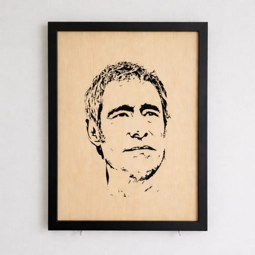 Portrait bois Gerard Lanvin