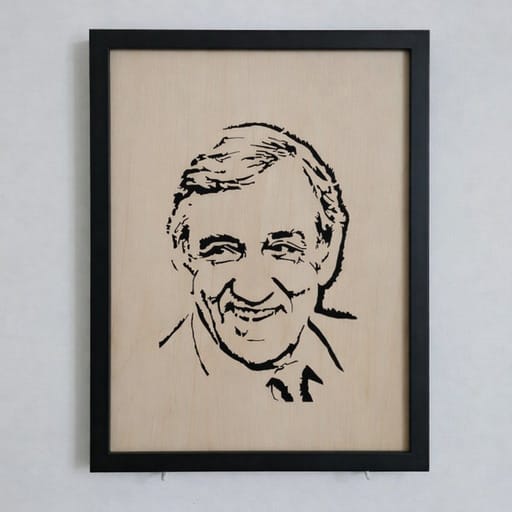 Portrait bois Lino Ventura