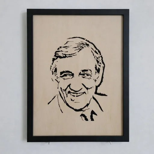Portrait bois Lino Ventura