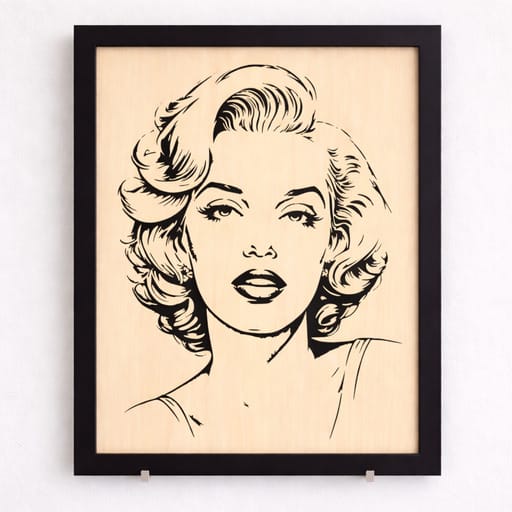 Portrait bois Marilyn Monroe