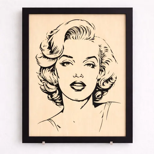 Portrait bois Marilyn Monroe