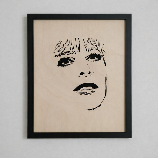 Portrait bois Mylene Farmer 2